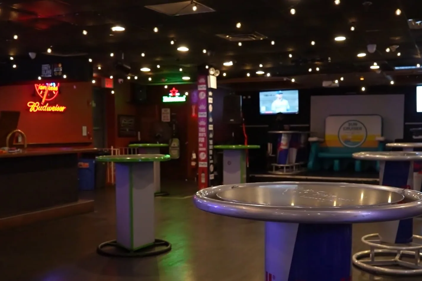 The renovated bar at DugOut BX