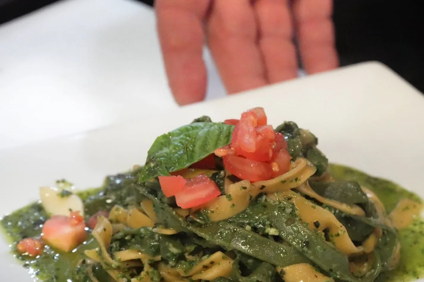 A plate of pasta at Mama Mia 44SW