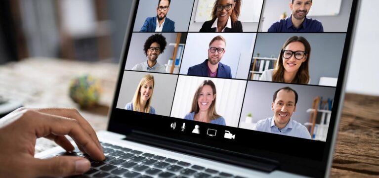 Video conference of employees working from home