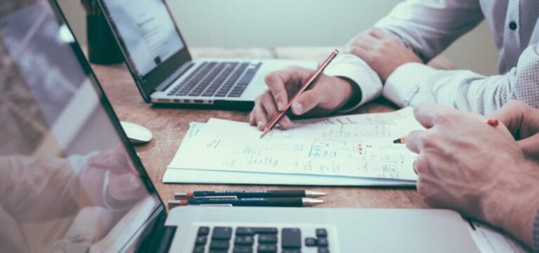 Businessmen create a strategy for the development of their business