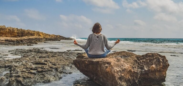 Meditation on beach