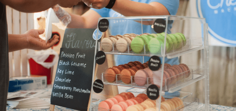 Shopping in a pastry shop